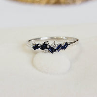 Baguette Sapphire Diamond Ring