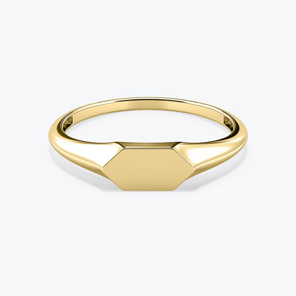 14k solid gold signet ring women's