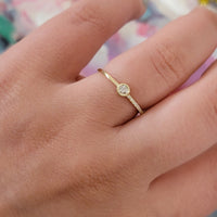 Diamond Solitaire Ring, Diamond Ring,  Solitaire Diamond Bezel Ring, Simple Diamond Ring, Promise Ring, Stacking Ring, Dainty Promise Ring