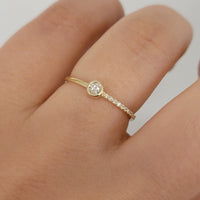 Diamond Solitaire Ring, Diamond Ring,  Solitaire Diamond Bezel Ring, Simple Diamond Ring, Promise Ring, Stacking Ring, Dainty Promise Ring