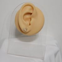 14k Gold Heart Diamond Stud Earrings
