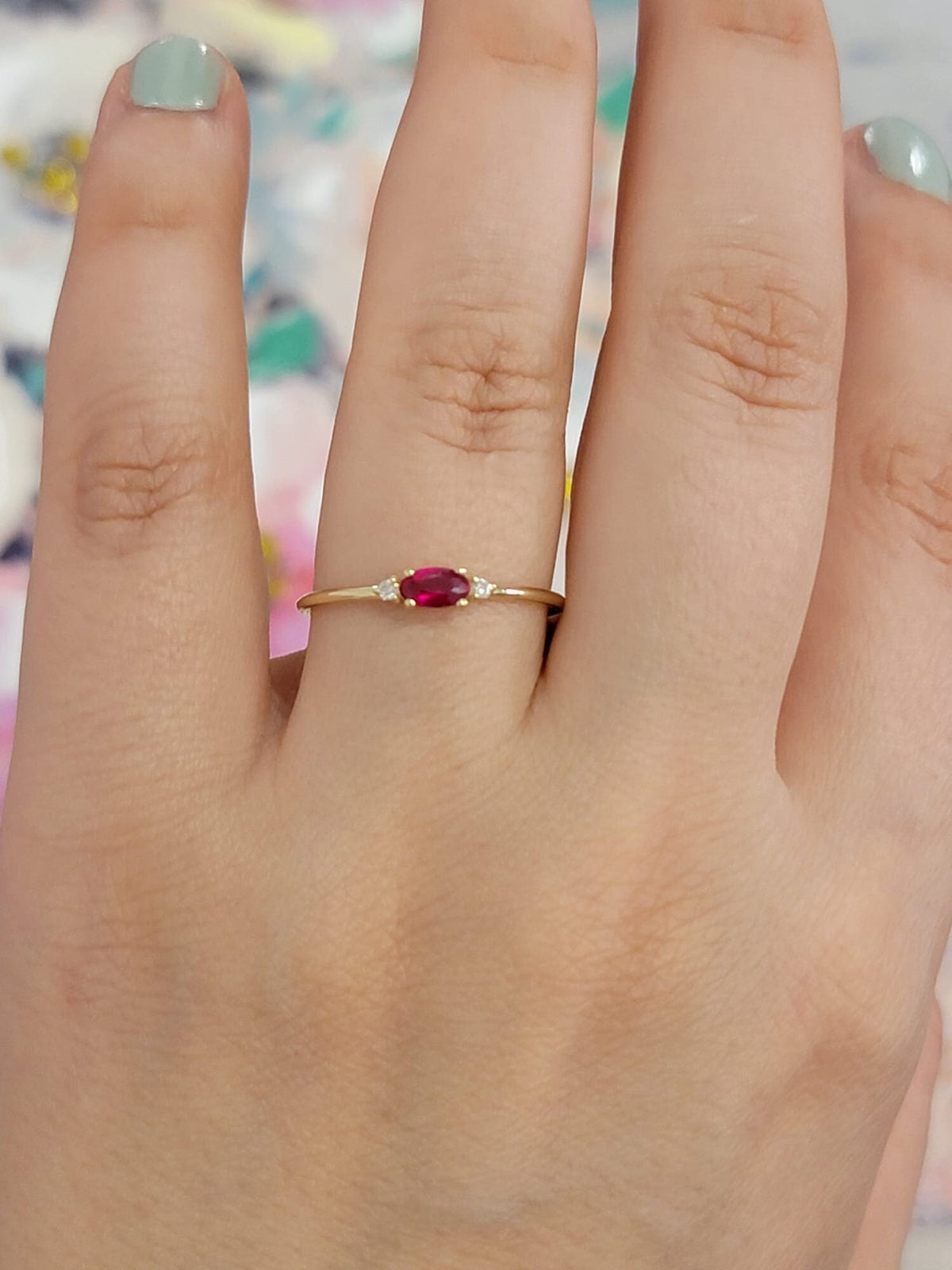 Oval Ruby and Diamond Ring