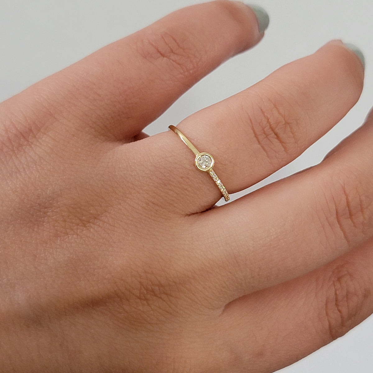 Diamond Solitaire Ring, Diamond Ring,  Solitaire Diamond Bezel Ring, Simple Diamond Ring, Promise Ring, Stacking Ring, Dainty Promise Ring